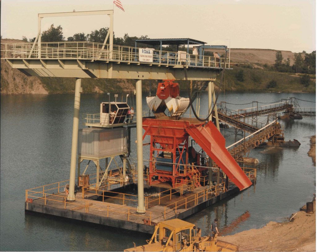 Wm. Mueller historic photo—ROHR gravel mining dredge machine at the carver pit